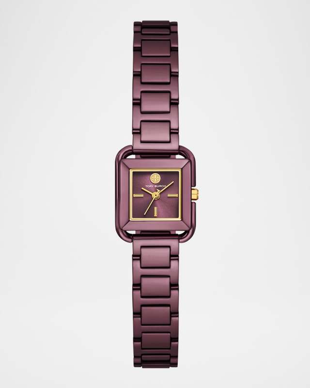 Mini Kira Square Purple-Tone Stainless Steel Watch